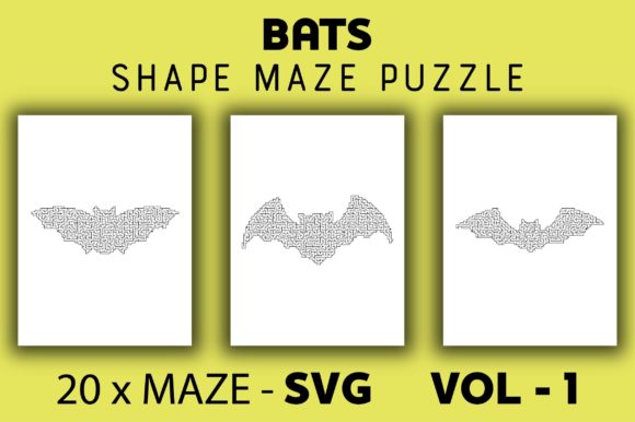 20 Bat Shape Maze Puzzle SVG Vol - 1: A Practical Asset for KDP Publishers and Creative Entrepreneurs