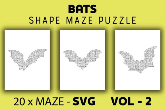 20 Bat Shape Maze Puzzle SVG Vol - 2: A Creator’s Guide to KDP Content
