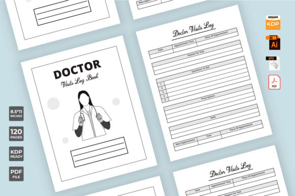 Doctor Log Book KDP Interior Vector