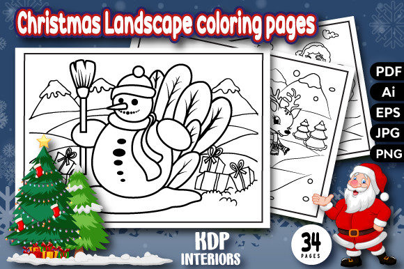 Explore Creative Christmas Landscape Coloring Pages