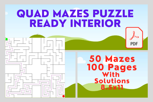 Explore Quad Maze Puzzles: 50 Games for KDP