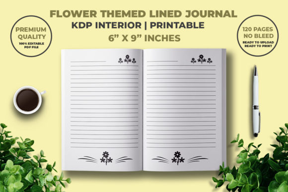 Flower Themed Lined Journal KDP Interior Guide
