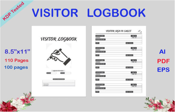 Visitor Logbook for KDP: 110 Creative Pages